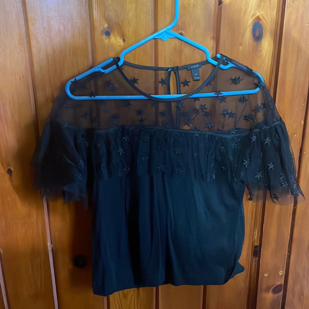 J. Crew Star Mesh blouse